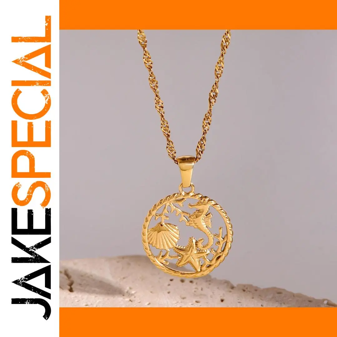 Stainless Steel Nautical Shell Necklace 1 Stainless Steel Nautical Shell Necklace