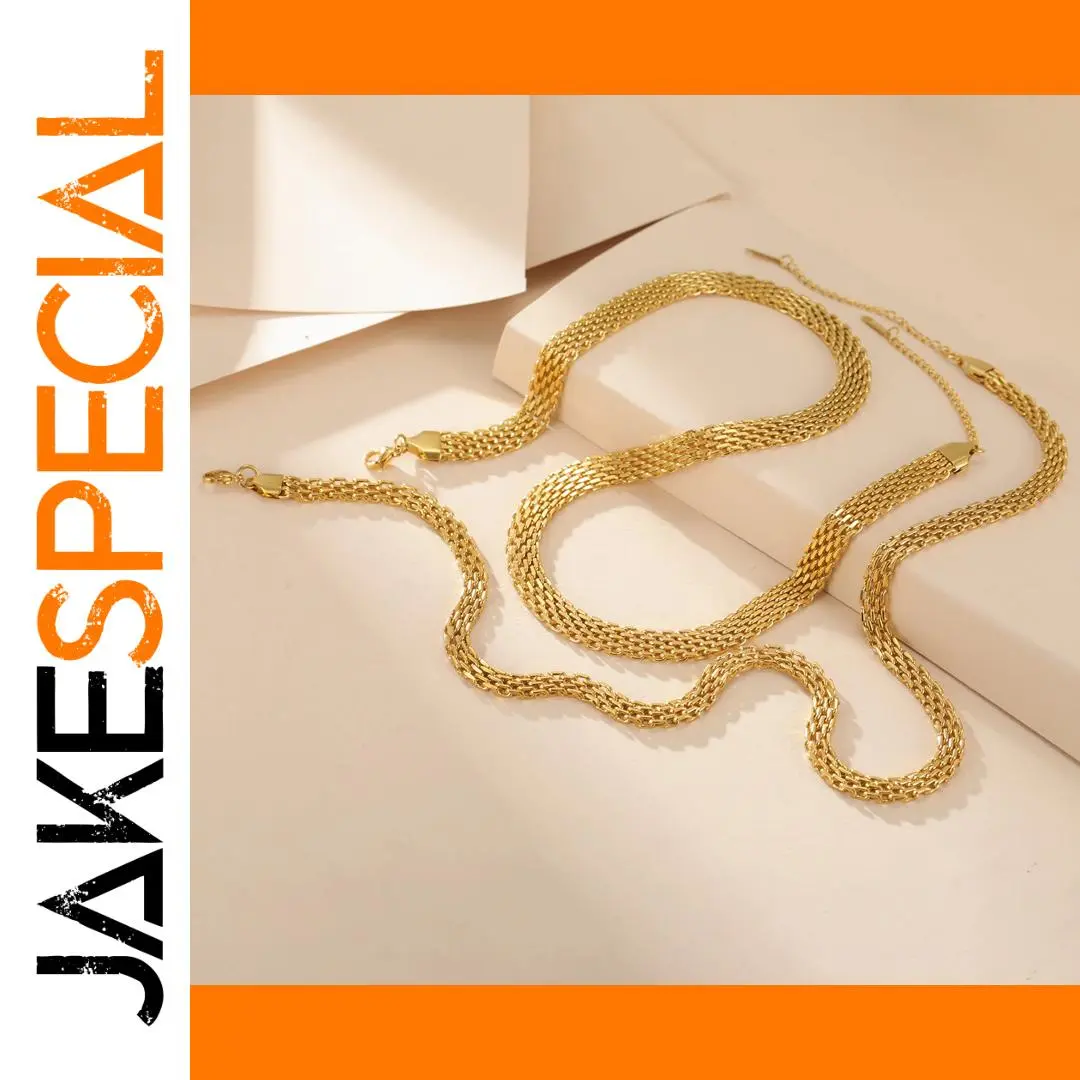 Gold-Tone Stainless Steel Chain Necklace for Women 1 Gold-Tone Stainless Steel Chain Necklace for Women