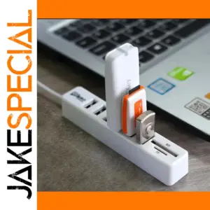 White 6-Port USB 2.0 Hub with Card Slots