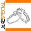 Elegant Silver Couple Ring Set for Romance