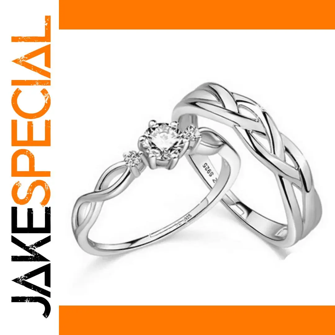 Elegant Silver Couple Ring Set for Romance 1 Elegant Silver Couple Ring Set for Romance