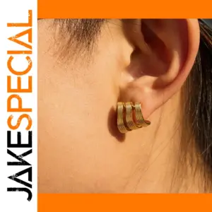 Stainless Steel Three-Layer Earrings for Women