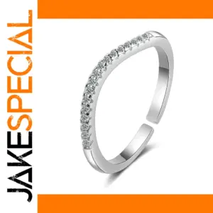 Adjustable Silver Zircon Ring for Women
