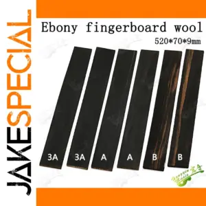 Premium AAA Ebony Guitar Fingerboard Up to 650mm