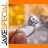 Elegant Silver Zircon Wedding Ring for Women