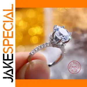 Elegant Silver Zircon Wedding Ring for Women