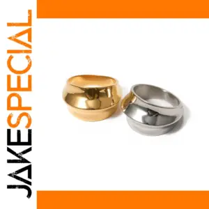 Geometric Stainless Steel Ring with Gold Finish