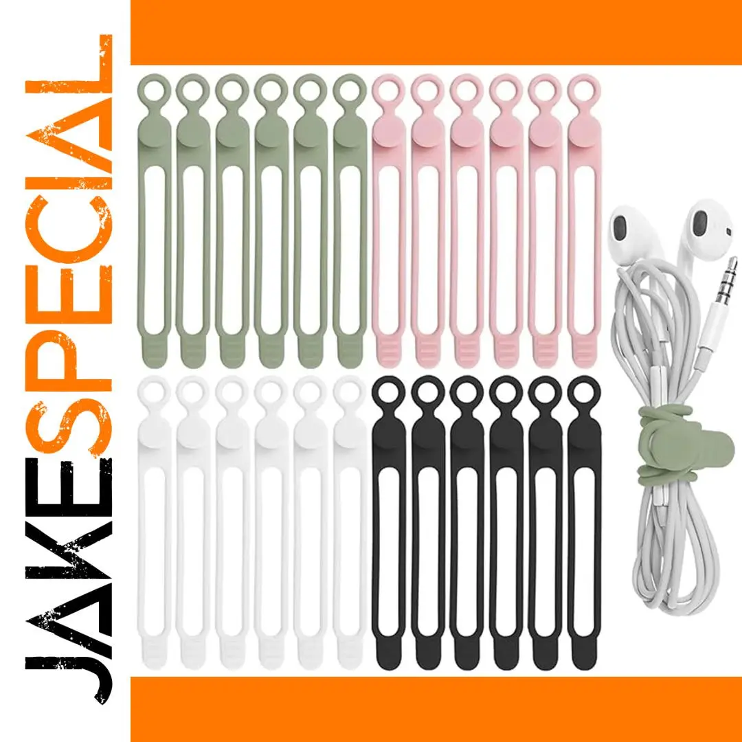 Silicone Cable Ties Set for Cable Management 1 Silicone Cable Ties Set for Cable Management