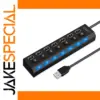 7-Port USB 2.0 Hub with Individual Switches