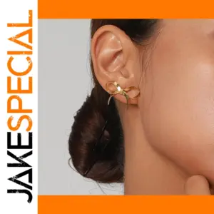 Gold Stainless Steel Bow Earring for Women