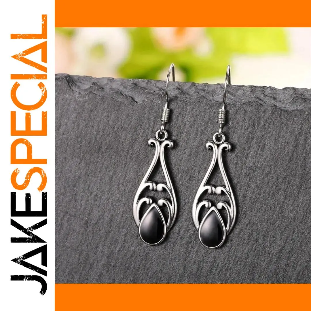 Vintage Oval Black Stone Earrings 1 Vintage Oval Black Stone Earrings