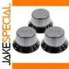 Chrome Silver Guitar Control Knobs Set 8457