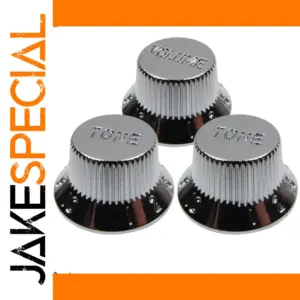Chrome Silver Guitar Control Knobs Set 8457