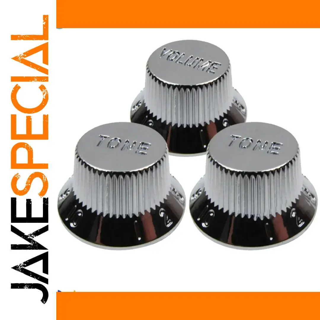 Chrome Silver Guitar Control Knobs Set 8457 1 Chrome Silver Guitar Control Knobs Set 8457