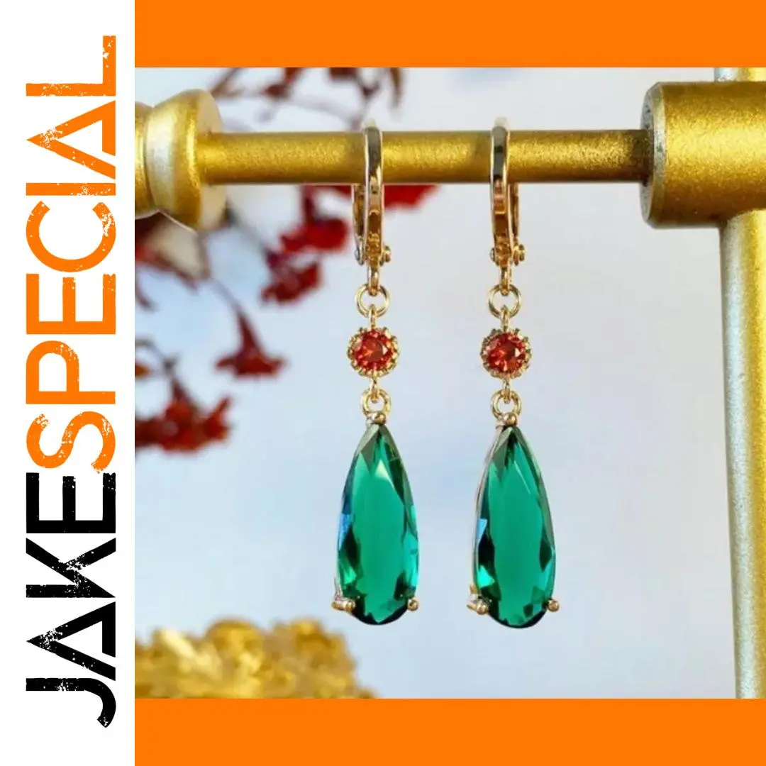 Elegant Green and Red Drop Earrings for Women 1 Elegant Green and Red Drop Earrings for Women