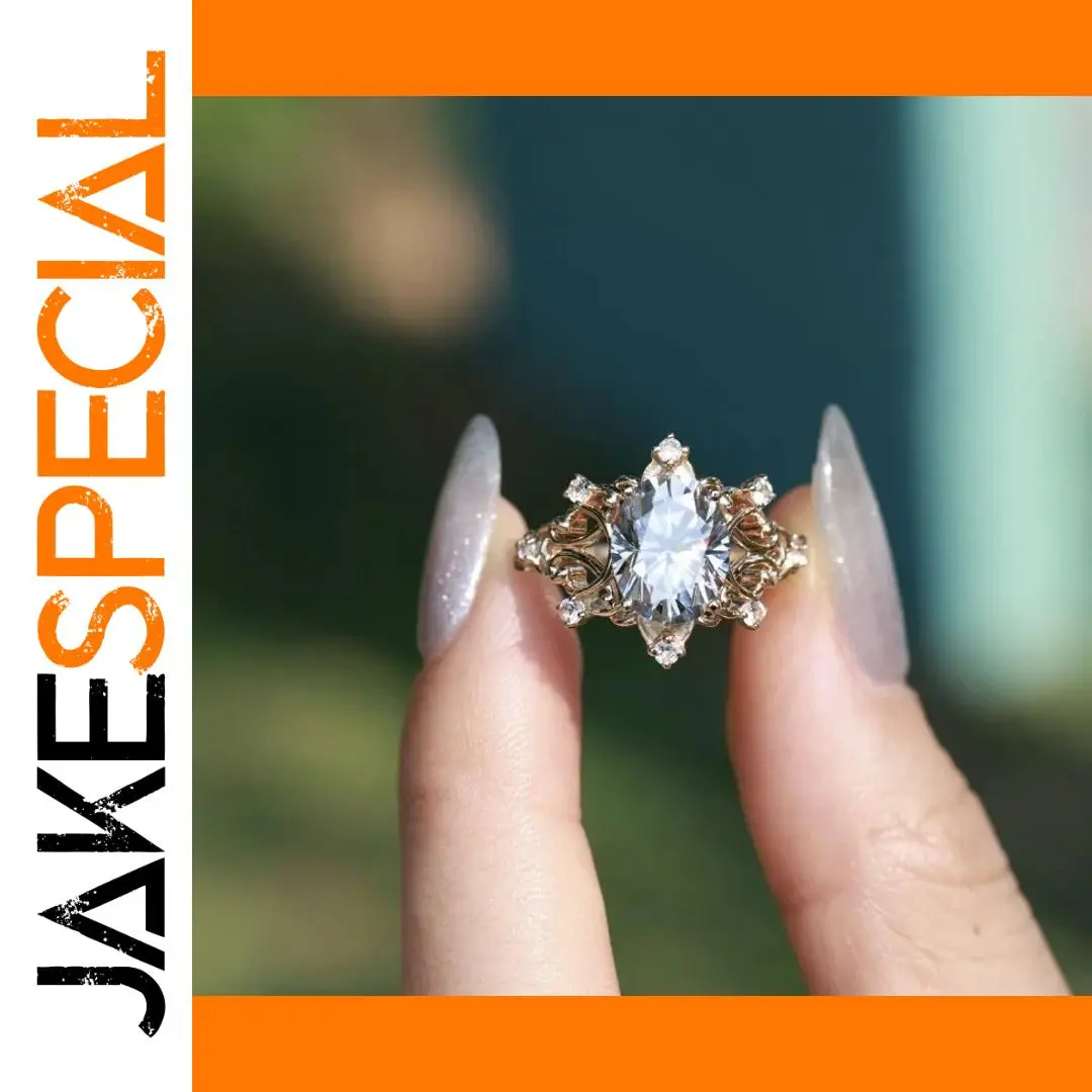 Moon-Shaped Zircon Gold-Tone Ring for Women 1 Moon-Shaped Zircon Gold-Tone Ring for Women