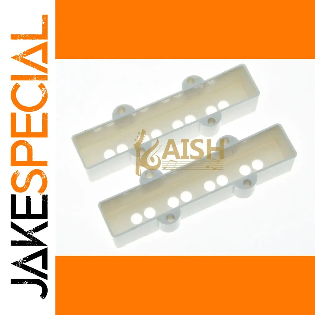 White Jazz Bass Pickup Covers Set for 4-String 1 White Jazz Bass Pickup Covers Set for 4-String