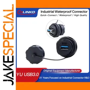 Waterproof USB Panel-Mount Socket with IP67 Rating