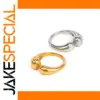 Stainless Steel Gold Tone Open Women's Ring