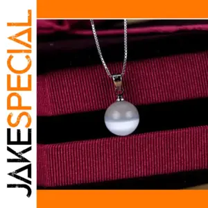 Silver 10mm Opal Pendant Necklace with Vintage Chain