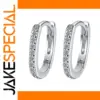 Silver Zircon Hoop Earrings LL-YS0136