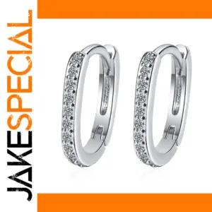 Silver Zircon Hoop Earrings LL-YS0136