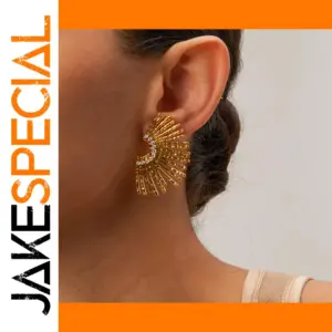 Stainless Steel Fan-Shaped Earrings for Women