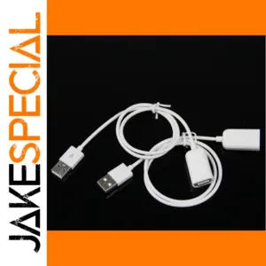 Dual USB 2.0 Extension Cables, 50cm, White