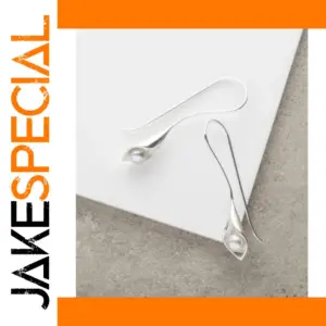 Silver and Gold Drop Earrings with Imitation Pearls