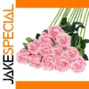 Artificial Pink Rose Bouquet Set of 12
