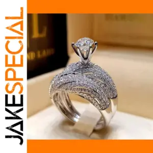 Elegant Silver Wedding Ring Set for Women