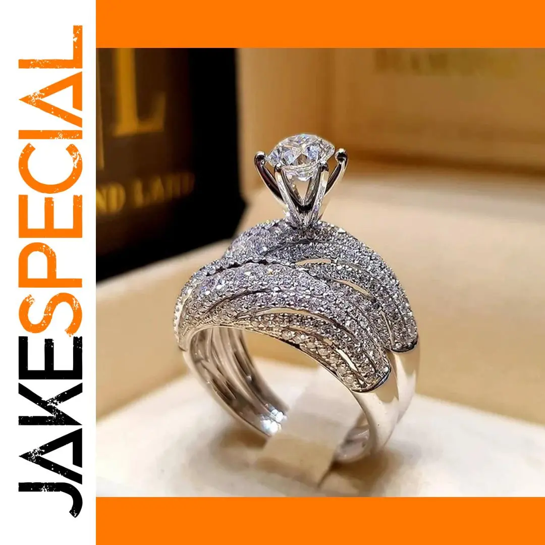 Elegant Silver Wedding Ring Set for Women 1 Elegant Silver Wedding Ring Set for Women