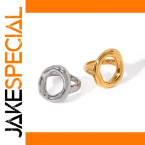 Stainless Steel Oval Skeleton Ring for Women