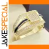 Bold Gold-Inlaid Zircon Men’s Punk Ring