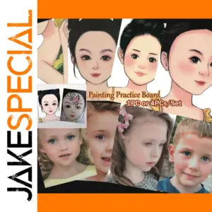 Colorful Face Painting Practice Template for Artists