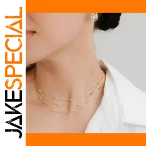 Elegant Stainless Steel Three-Layer Gold Necklace