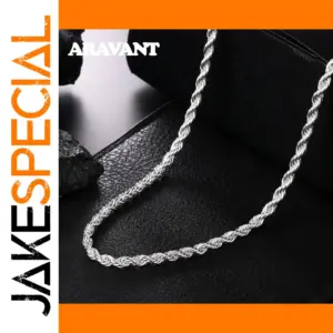 925 Silver 4MM Twist Snake Chain Necklace
