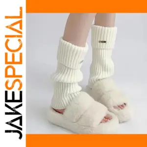 Women's Autumn Long Knitted Socks with Metallic Accent