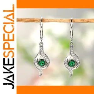 Elegant Green Water Drop Earrings for Women