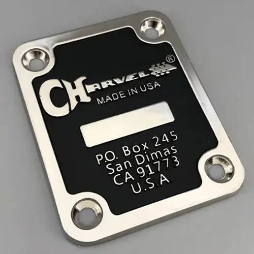 Charvel Gold/Chrome Guitar Neck Plate with Logo 4 Charvel Gold/Chrome Guitar Neck Plate with Logo - Image 4