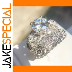 Elegant Silver Filigree Ring with Zircon Accents