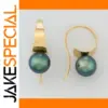 Vintage Green Pearl Drop Earrings