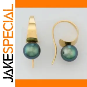 Vintage Green Pearl Drop Earrings