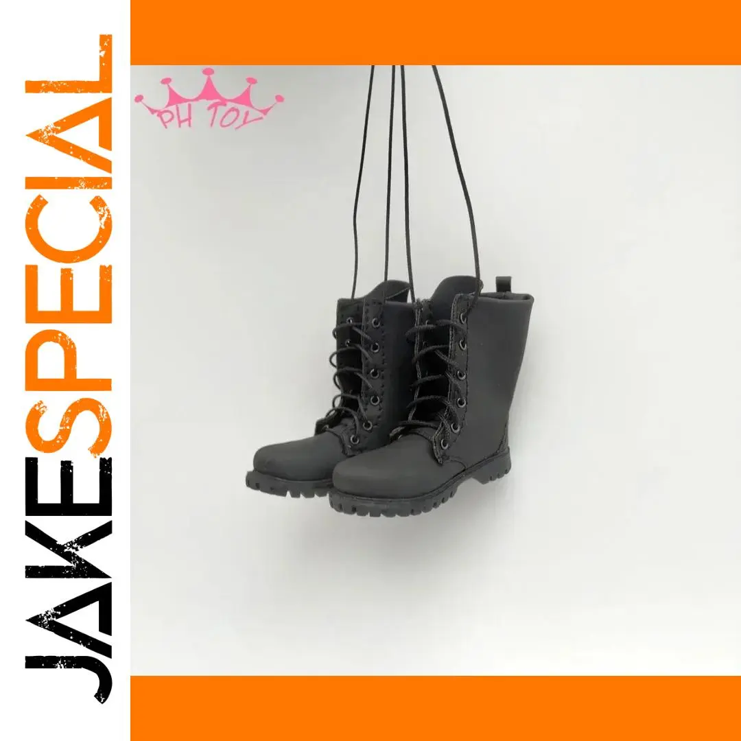 1/6 Scale Black Tactical Combat Boots 1 1/6 Scale Black Tactical Combat Boots