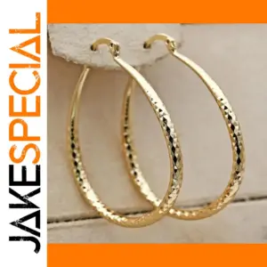 Gold-Tone Drop Earrings with Pyramid Texture