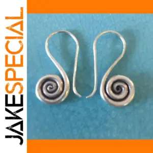 Vintage Spiral Drop Earrings in Silver and Gold