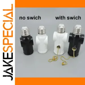 US Standard E27/E26 Lamp Socket Adapter with Switch