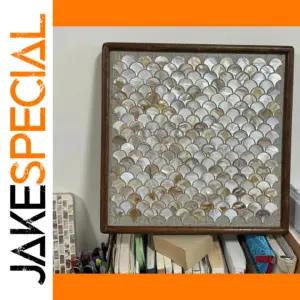 Mother-of-Pearl Fish Scale Mosaic Tile with Frame