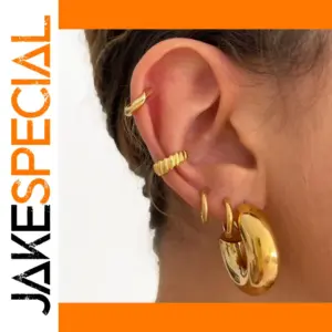 Stainless Steel Geometric Hoop Earrings