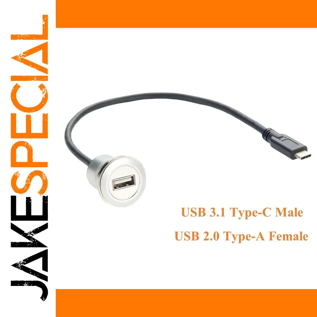 USB-C Panel Mount Extension Cable, 0.3m 1 USB-C Panel Mount Extension Cable, 0.3m